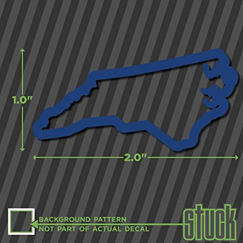 Esboço do estado da Carolina do Norte - conjunto pequeno de 2 x 1 de 4 - adesivo de decalque de vinil nc