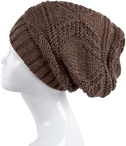 Lilax knit slouchy de grande tamanho quente gorro de inverno chapéu