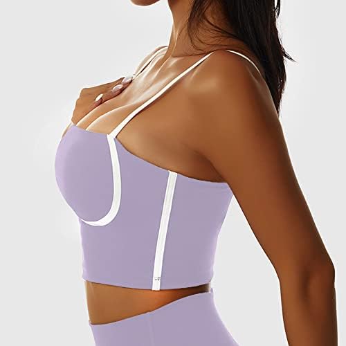 Seaur Sport Sport Bra Spaghetti Straps Wirefree Free acolchoado Yoga Bras Gym Executando tampas de colheita de colheita de colheita de pescoço quadrado Bralette