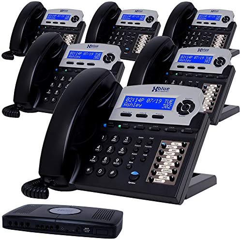 Pacote de sistemas telefônicos para pequenas empresas xblue x16 com telefones externos e capacidade de telefone - inclui atendente automático, correio de voz, identificação de chamadas, paginação e intercomunicação