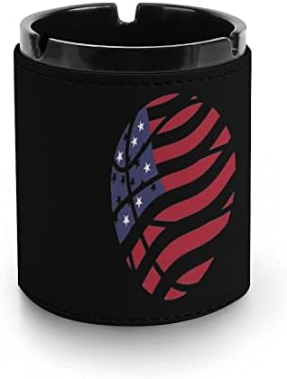 American Flag Baseketball Premium Chestray Chegartes redondos bandeja de cinzas para fumantes para carro ou uso ao ar livre