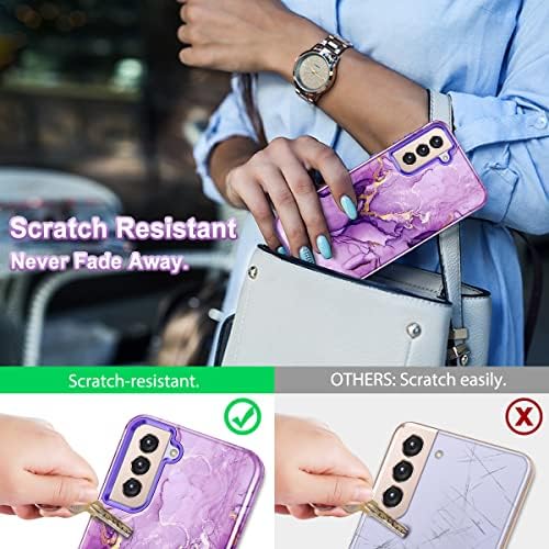 Lamca para Galaxy S21 5G Case, Hybrid PC HARD para uso pesado PC TPU Soft TPU Proteção de três camadas Proteção de capa anti-queda