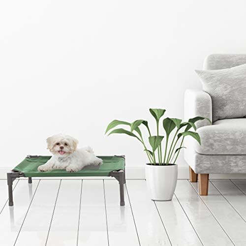 Cama de cachorro elevada-cama portátil de 24,5x18.5 para animais de estimação com pés não deslizantes-berço de cachorro interno/externo