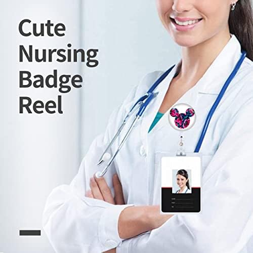 Jupswan belge bobina titular retrátil com clipe de identificação para enfermeiro carto de etiqueta de etiqueta de desenho animado