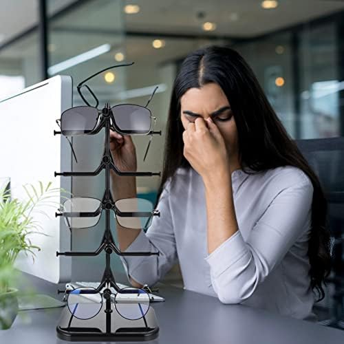 Cabilock Desktop Stand Óculos de sol Soltador de rack Eyewear Display Glasses Display Rack Rack Sun Display Rack de 5 vidros camadas Rotativo Stand Stand Stand