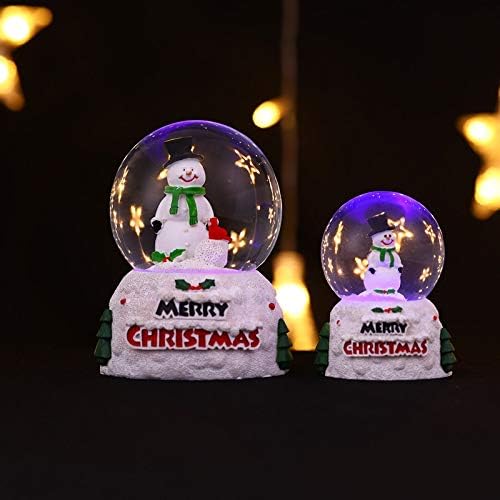 Liuzh Christmas Light Crystal Ball Papai Noel Mesa de vidro de vidro com presente de véspera de Natal para crianças decoração de casa