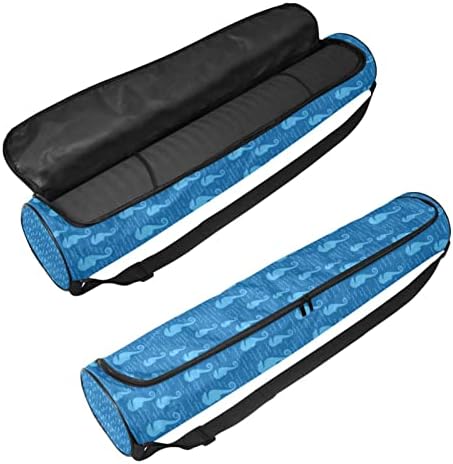 Bolsa de transportadora de yoga de ioga azul do hipocampo com alça de ombro de ioga bolsa de ginástica Bolsa de praia