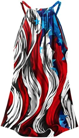 4 de julho Camisas para mulheres American Flag Summer Summer Sleesess O-Gobes Tops Tops Stars Stripes Tie-Dye T-shirt
