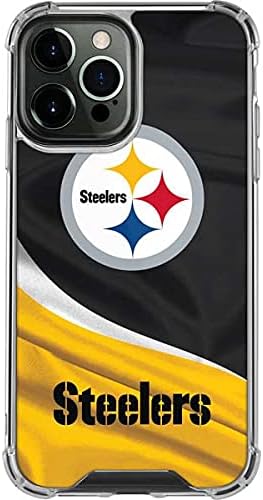 Skinit Clear Phone Case Compatível com iPhone 13 Pro Max - NFL Pittsburgh Steelers oficialmente licenciado Design