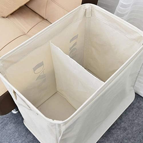 Roupa de roupa cesto de roupas de cesta dupla cesto de pano oxford cesto de lavanderia com compartimento de lamine de gola de lavander