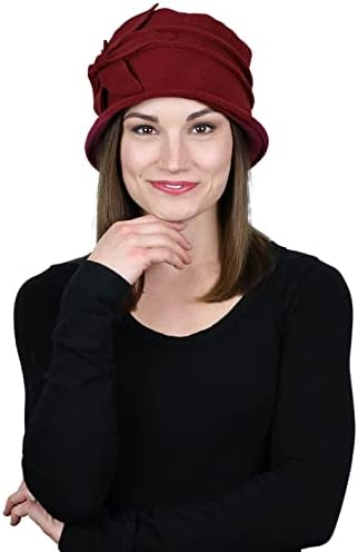 Lã Flower Cloche Hat para Women Cancer Headweares Chemo Ladies Cabeça Cabeça