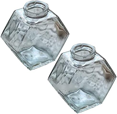 Hemoton 2pcs mel vidro de vidro de mel jarra de mel pote de mel de mel transparente recipiente de mel com cobertura de dipper e tampa