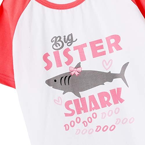 ASLAYLME Little Girs Combinando Roupas Big Sister Shark Doo Doo