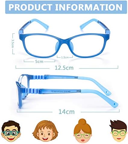 Fonhcoo Blue Light Blocking Glasses for Kids, Boys & Girls Debreakable Frame Gaming TV Glasses com óculos Strap