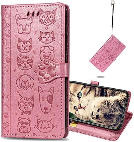 MEIKONST ALIMENTAÇÃO CATO DE CAT CAT PARA GALAXY S20 FE 5G, Livro Flip Flip Wallet elegante e fofo Animal de couro PU PU