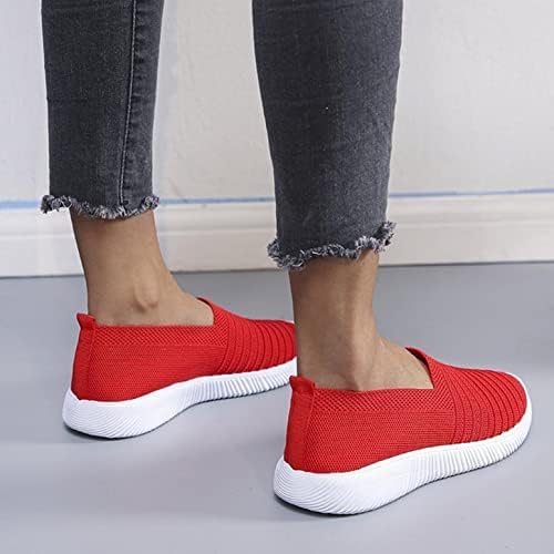 Aihou deslize em tênis mulheres largura largura feminina telas planos tênis de verão eleglish respirável esporte sapatos