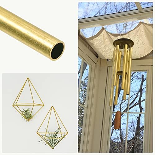 Metallixity Brass Tube 1pack, tubulação reta - para móveis para casa, máquinas, artesanato de bricolage