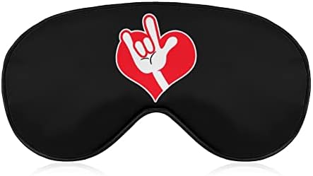 American Sign Language I Love You Eye Mask com alça ajustável para homens e mulheres noite de viagem para dormir uma soneca