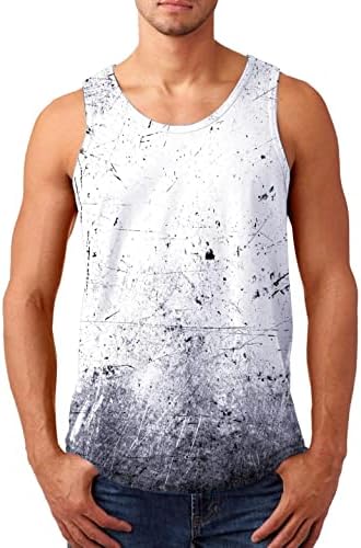 Oicib Tank Tops Men, masculino Tanques respiráveis ​​Novelty 3D Gym Gym Workout Workout T-Shirt Tees Floral Summer Beach Top