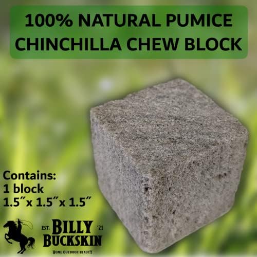 Pumice vulcânico Chinchilla Chew Block | Minerado nos EUA | natural e genuíno | Pedra de pedra -pomes para animais pequenos | Por Billy Buckskin Co. | Pacote de 6 extras grandes