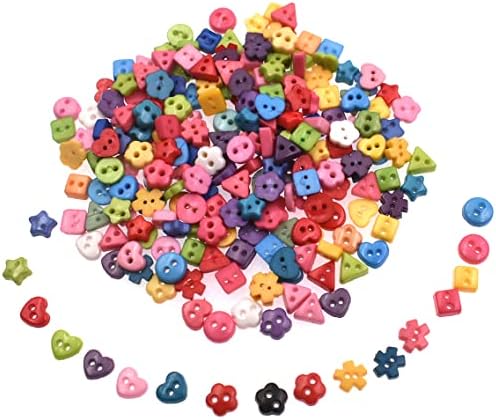 6mm 100pcs Mini botões de cor e estilo misturados para botões de pano de boneca artesanais artesanais de costura artesanal