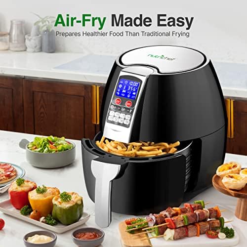 Fristão de ar quente nutrichef - Power de convecção de oilless Multi Cooker com exibição digital e capacidade de 3,7 qt - perfeita