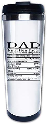 Dad Fatos nutricionais Caneca de caneca caneca caneca com tampa de café xícara de água em aço inoxidável garrafa 15 oz