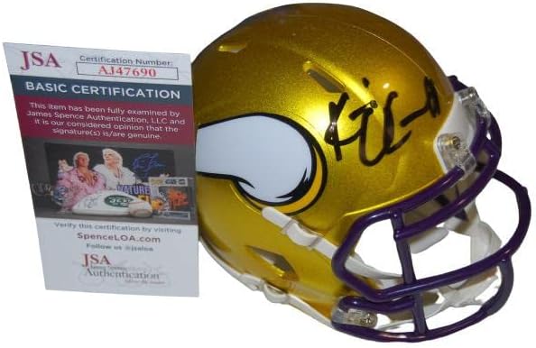 Kevin O'Connell assinou o capacete de futebol Flash Mini JSA AJ47690 - Capacetes NFL autografados