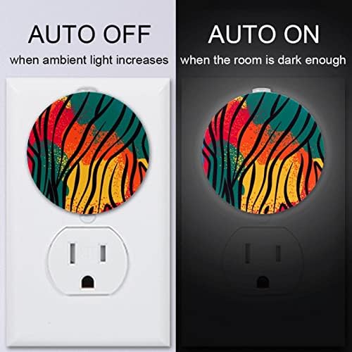 2 Pacote de plug-in Nightlight LED Night Light Abstract Animal Skin com Dusk-to-Dawn para o quarto de crianças, viveiro,