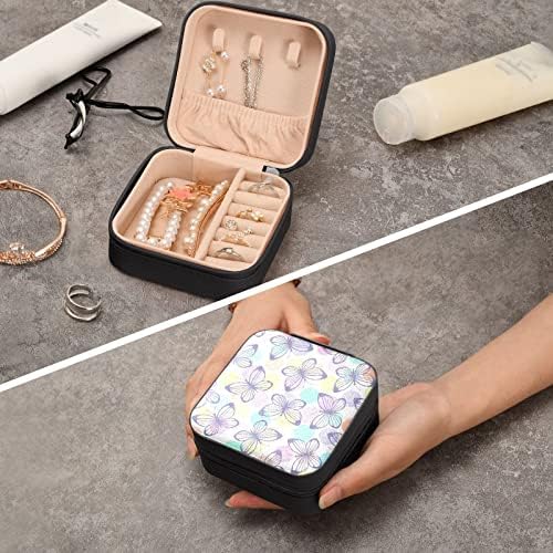 Umbiriko Butterfly Small Jewelry Box, Jóias portáteis de viagem para anel, pendente, brinco, colar, caixa de armazenamento de organizador de pulseira, presentes para meninas H060458