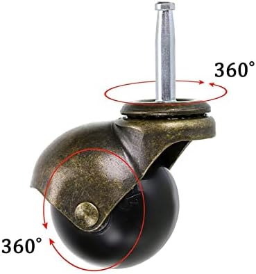 Tonone 2 polegadas roda de gola de bola com haste de 38 mm, lançador giratório antigo vintage, para móveis, sofá, cadeira, armário