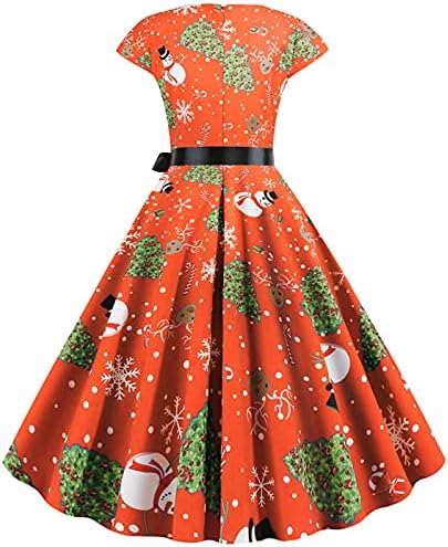 Vestidos de chá vintage femininos de Natal Audrey HEPBURN DRESCENTO DE CAPA DE CAPA DO ESTILO DOS 1950S RETRO RETRO STANGE