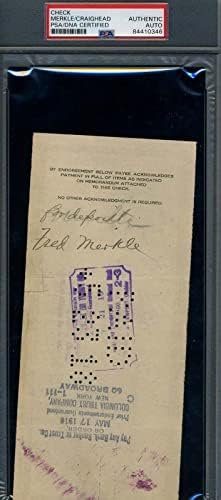Fred Merkle PSA DNA Cert assinou 1918 Chicago Cubs Payroll Check Autograph - MLB Cut Signature