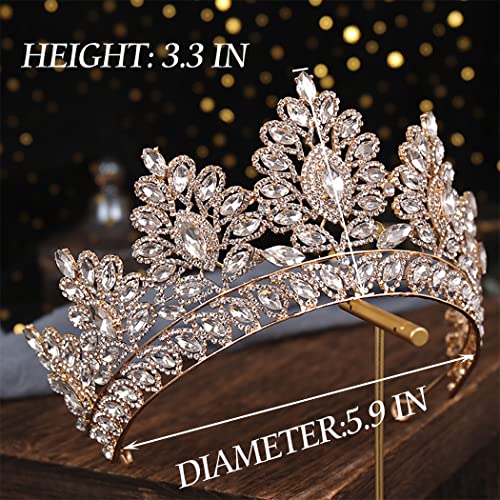 Coroa barroca de Bmirth e Tiara Gold Crystal Pearl Bride Wedding Queen coroas decorativas Princesa Tiaras Acessórios para