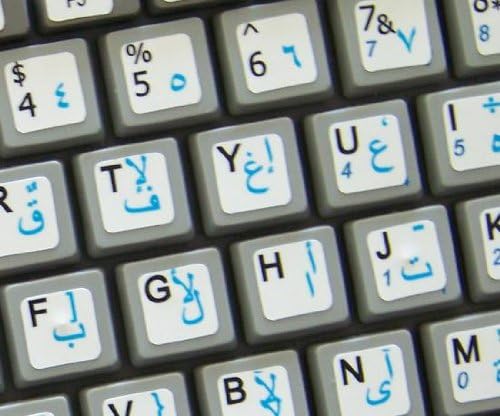 Etiquetas de teclado de netbook ingleses em inglês em fundo branco no fundo branco