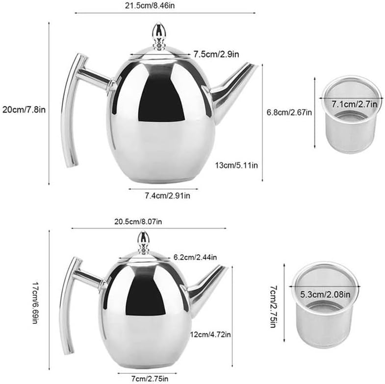 Uxzdx aço inoxidável bule de aço home cafe the pote café kettle kettle recipiente com malha removível Teaware de filtro