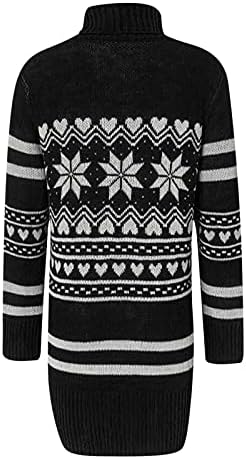 Vestidos de camisola de Natal de Suziyoog Sweater Stripe Turtleneck Manga longa Slim Fit Knit Sweater Sweater Sweater Dress