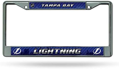 Rico Industries NHL Tampa Bay Lightning Standard Chrome Plate Frame, 6 x 12,25