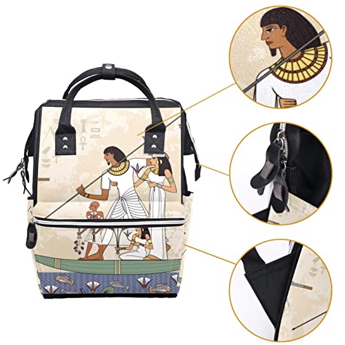 Ilustrações antigas do Egito Bolsas de fraldas Backpack Mummy Backpack de grande capacidade Bolsa de enfermagem Bolsa de viagem para