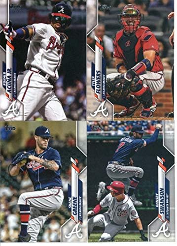 2020 Topps Series 1 Atlanta Braves Team Set of 12 Cards: Shane Greene, Dansby Swanson, Charlie Culberson, Tyler Flowers, Ronald Acuna Jr., Nick Markakis, Julio Teheran, Luke Jackson, Atlanta Braves, Austin Riley, Billy Hamilton, Mike Soroka