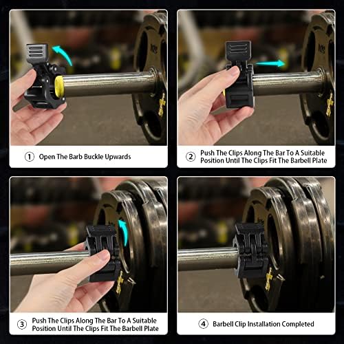 Zxxsfm clipes de barra de barra de 1 polegada, grampos olímpicos de barra, colarinhos de barra olímpicos colarinhos de barra