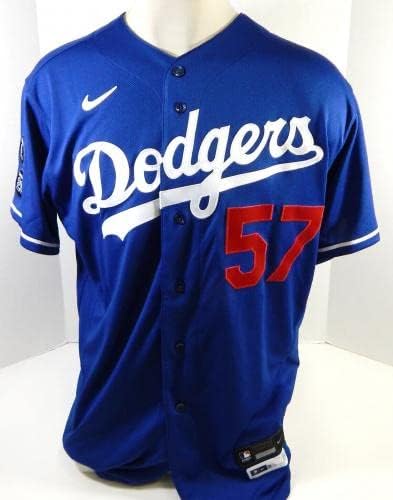 2021 Los Angeles Dodgers Ryan Meisinger 57 Jogo emitido Blue Jersey 2 20 P 48 28 - Jogo usado MLB Jerseys