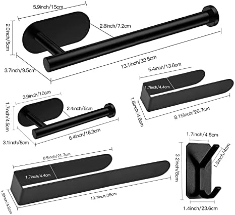 Acessórios para banheiros adesivos Hufeeoh Conjunto de acessórios de banheiro, hardware de 6 peças de hardware de banheiro racks