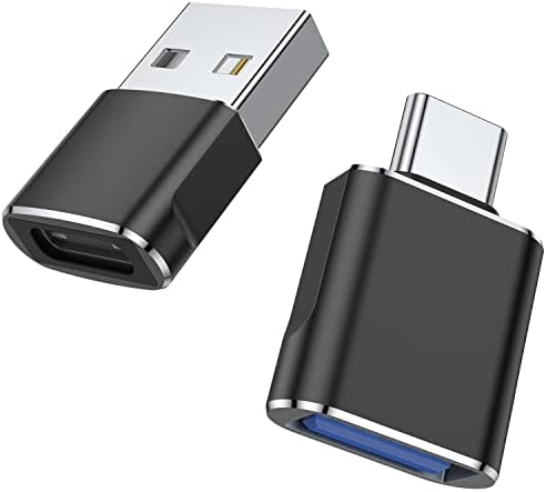 【Total 2 pacote】 USB C Adaptador USB e USB para USB C Adaptador OTG Carregamento rápido, compatível com laptops, MacBook Pro