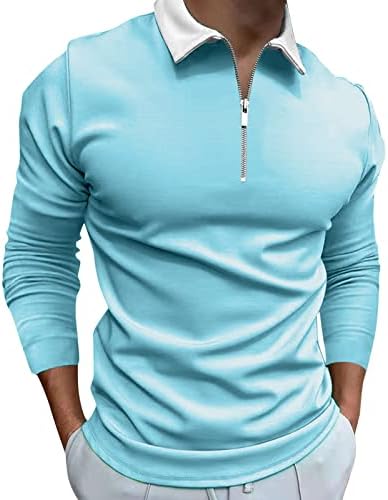 Mens Tee Men Casual Soild Zipper Top Top Turn Down Blouse Blouse Long Slave Top Moda grande Tartaruga grande