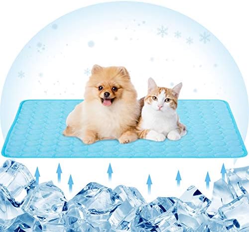 Pet Refrige Beds Tats Dog Tapete de resfriamento Lavável Conforto respirável Para cães e gatos ao ar livre, mantenha um tapete de seda fria de gelo para o verão quente clima quente