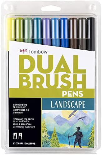 TOMBOW 56149 Marcadores de arte de caneta dupla, 96 Color Set com suporte de mesa. Blendable & 56169 Marcadores de