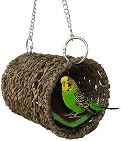 Beda de ninho de ninho de pássaro Tunnel de grama Hammock pendurado gaiola de animais de estimação decoração de pássaro