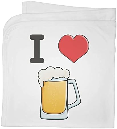 Azeeda 'I Love Beer' Cotton Baby Blanket / Shawl