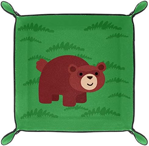 Lyetny Green Bear Organizer Bandejas de armazenamento Caixa de cabeceira Caddy bandeja de desktop alteração de carteira de carteira